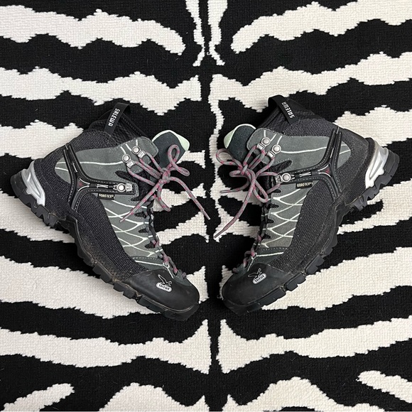 Salewa ALP TR MID GTX Mountain Trainer Hiking Boot Gortex Slate/Mint Size 6.5 - Picture 6 of 14